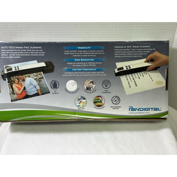 Pandigital Handheld Wi-Fi Wand Scanner S8X1103 Feeder Dock Leopard OCR Software - Picture 3 of 16